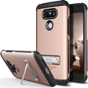 OBLIQ LG G5 Rose Gold Metal Kickstand Case